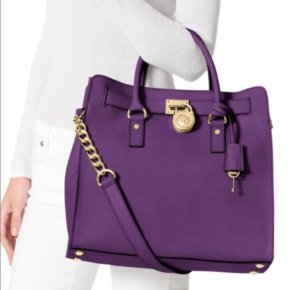 Michael Kors Handbags - Michael Kors Large Hamilton Tote Violet NWOT